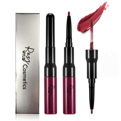 Color Matte Liquid Lipstick+Lip Liner Double-Headed Long Lasting