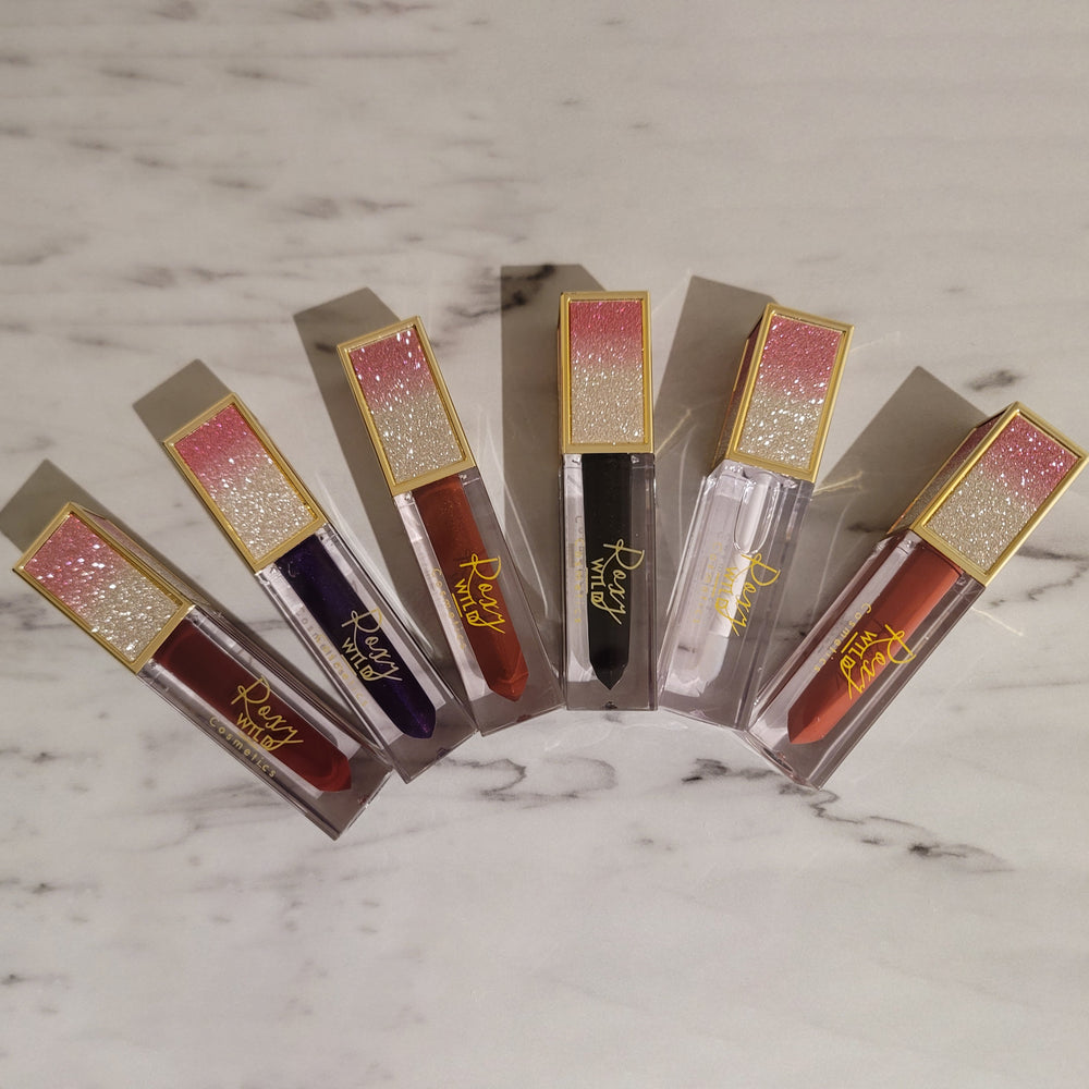 Glitter Gradient Square Tube Lip Stain w Lip Gloss Combination