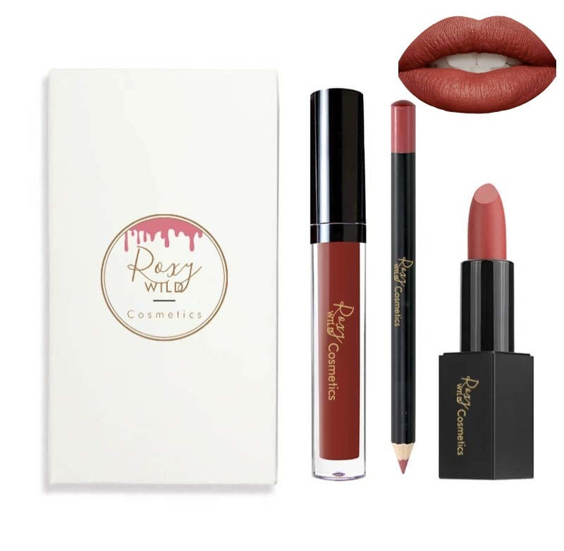 3 in 1 Lip Set Matte Lipstick & Lip Stain & Lip Liner Gift Kits