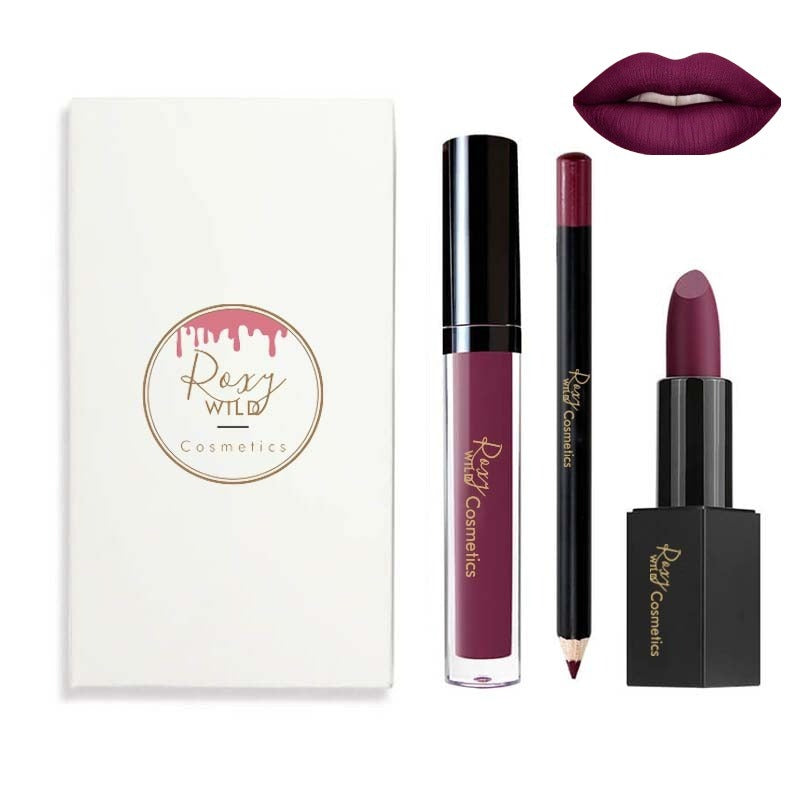 3 in 1 Lip Set Matte Lipstick & Lip Stain & Lip Liner Gift Kits