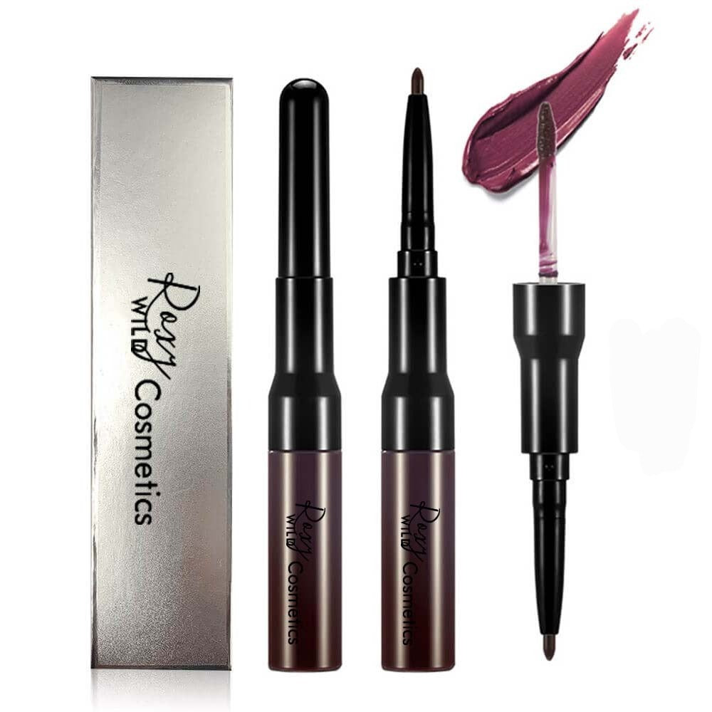 Color Matte Liquid Lipstick+Lip Liner Double-Headed Long Lasting